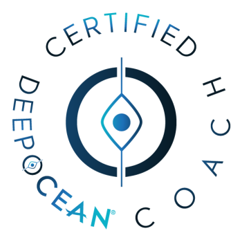 Deep O.C.E.A.N. Logo / verlaufende oszillierende Blautöne
